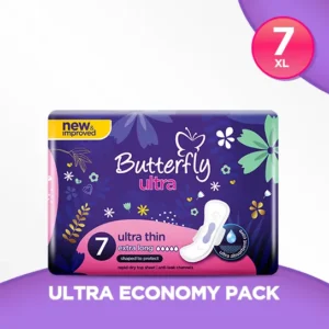 Butterfly Ultra-Thin Economy Pack Sanitary Pads Extra Long 7 Pcs